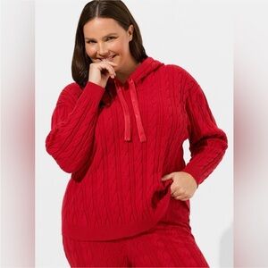 Torrid Red Cable Knit Hoodie Set